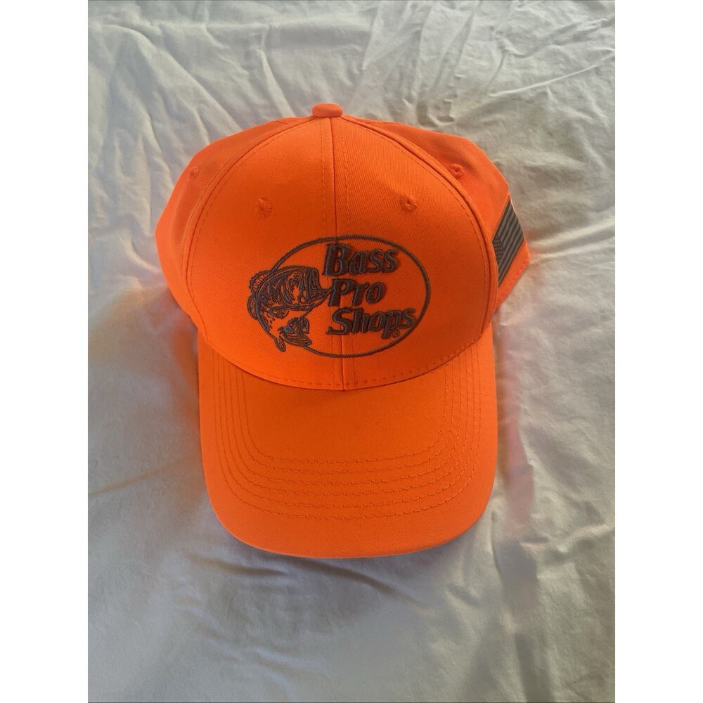 New! Bass Pro Shop Neon Orange Adjustable Snap Back Hat..